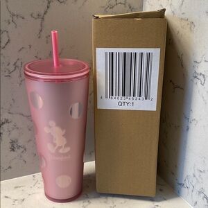 NIB Disneyland Resorts x Starbucks collab. Pink Venti Tumbler with Straw